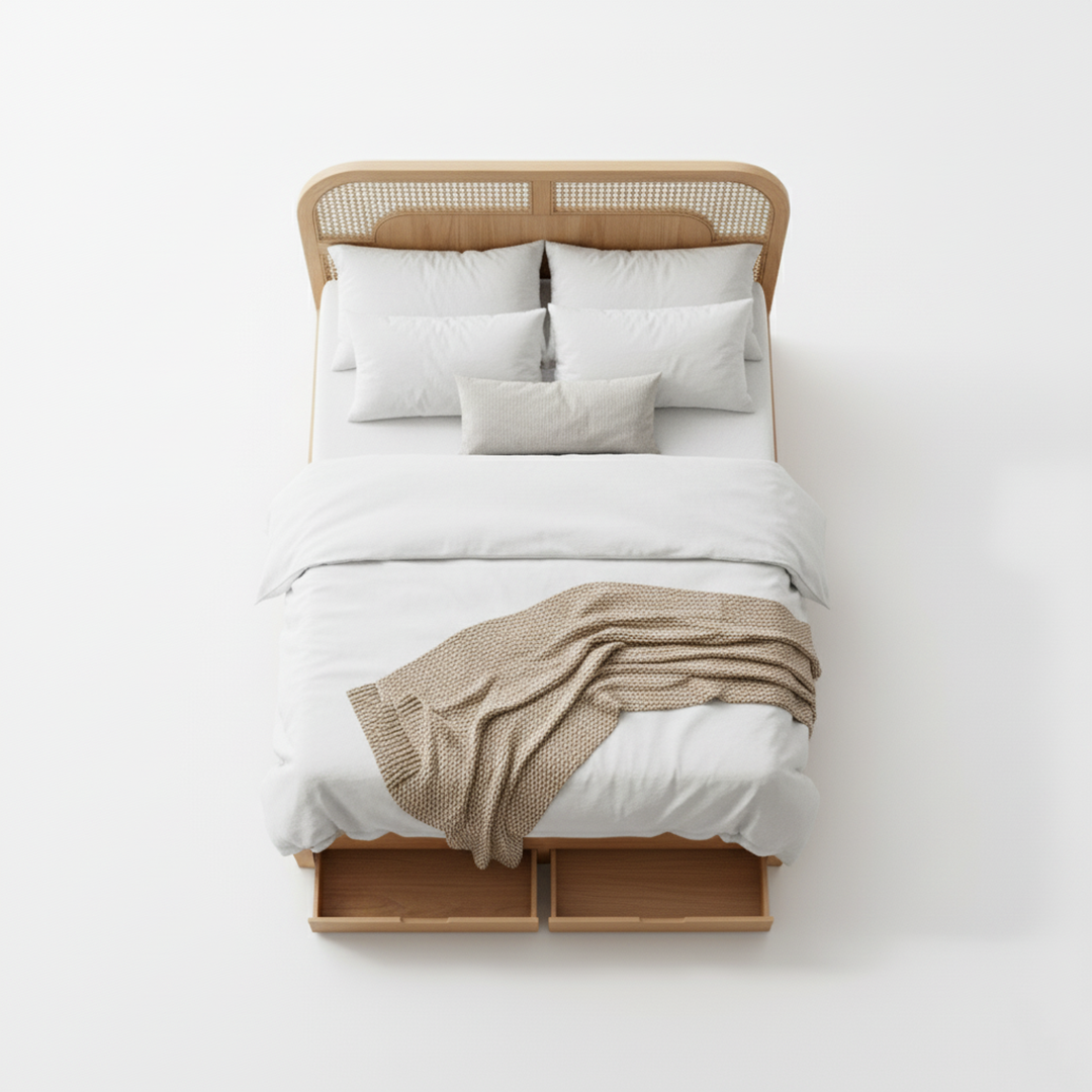 High-Grade Solid Sheesham Wood Bed