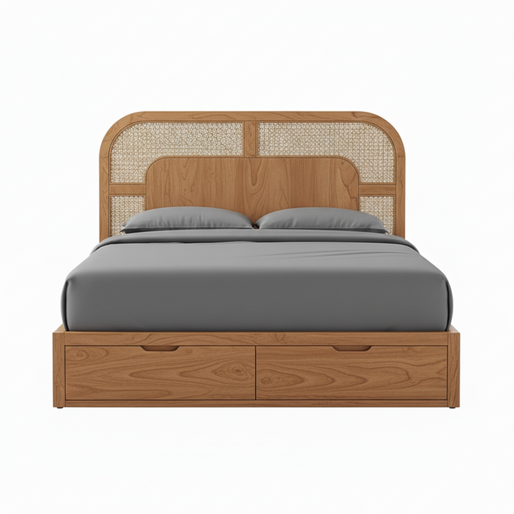 High-Grade Solid Sheesham Wood Bed