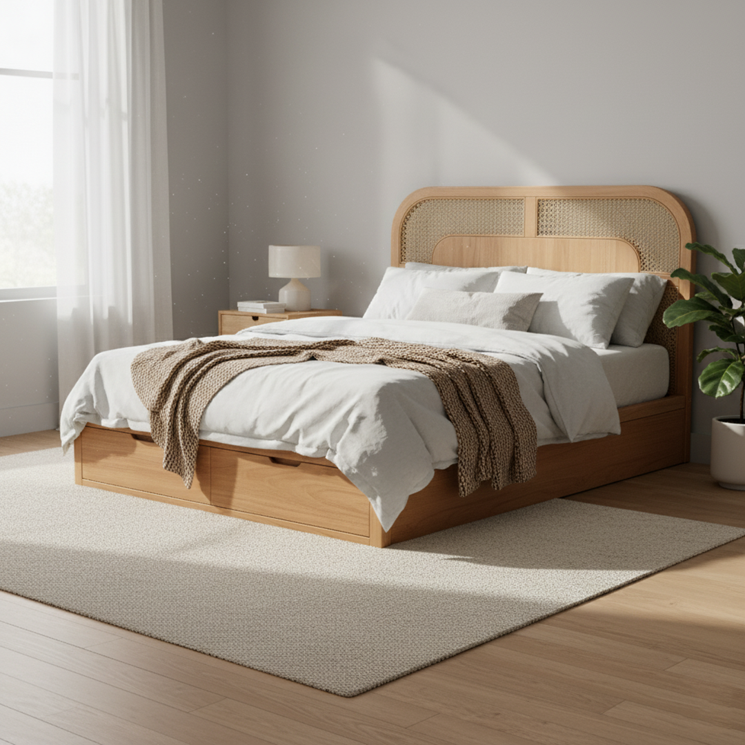 Front view of High-Grade Engineered Wood Bed