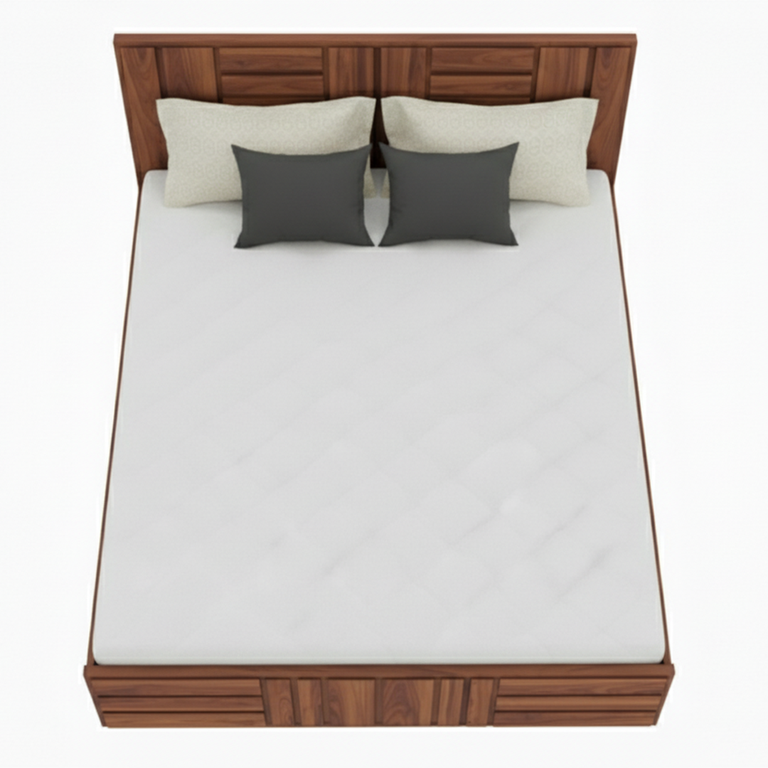 Handcrafted Sheesham Wooden Storage Bed