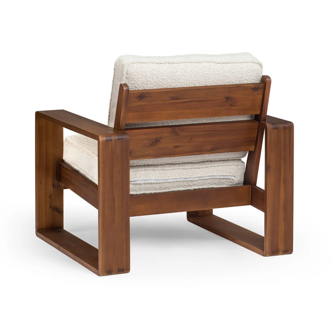 Modern Block Frame 1 Seater Boucle Sofa