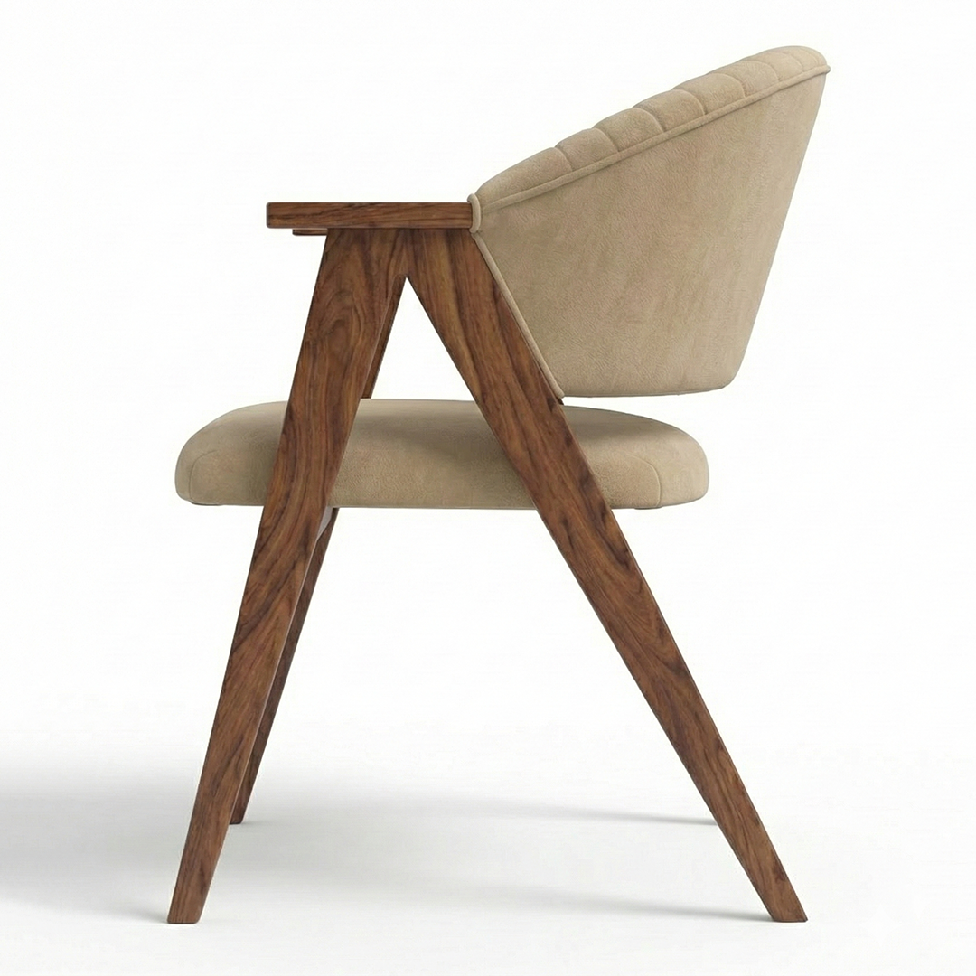 Mid-Century Channel-Tufted Armchair