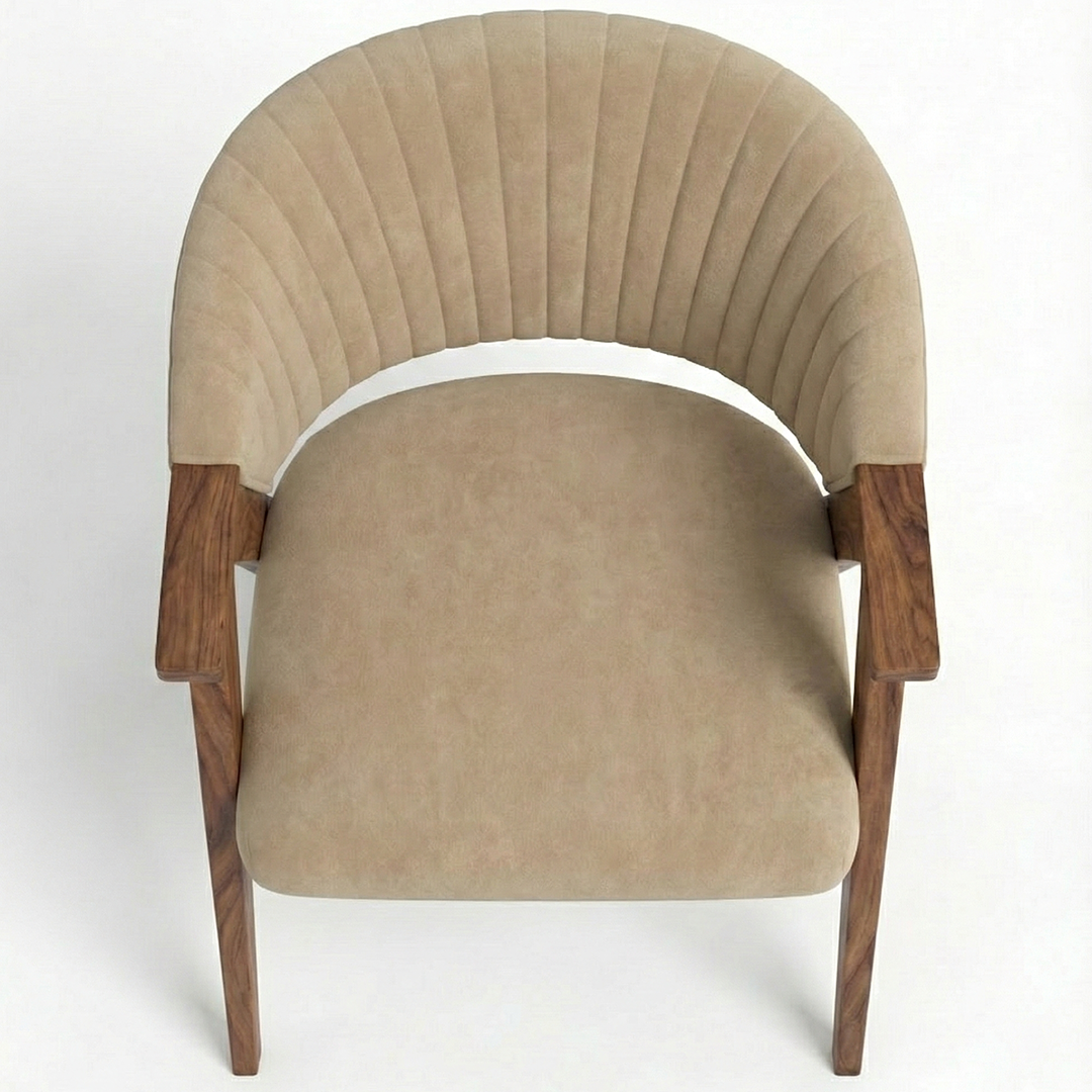 Mid-Century Channel-Tufted Armchair