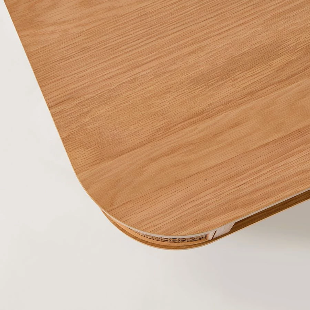 Rattan and Solid Wood Oval Coffee Table