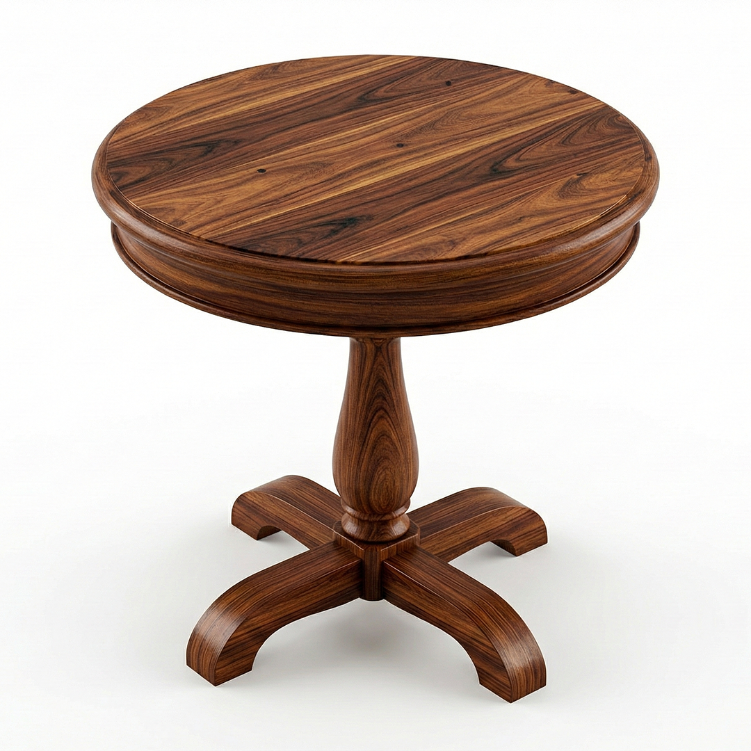 Full view of Traditional Turned Pedestal Side Table