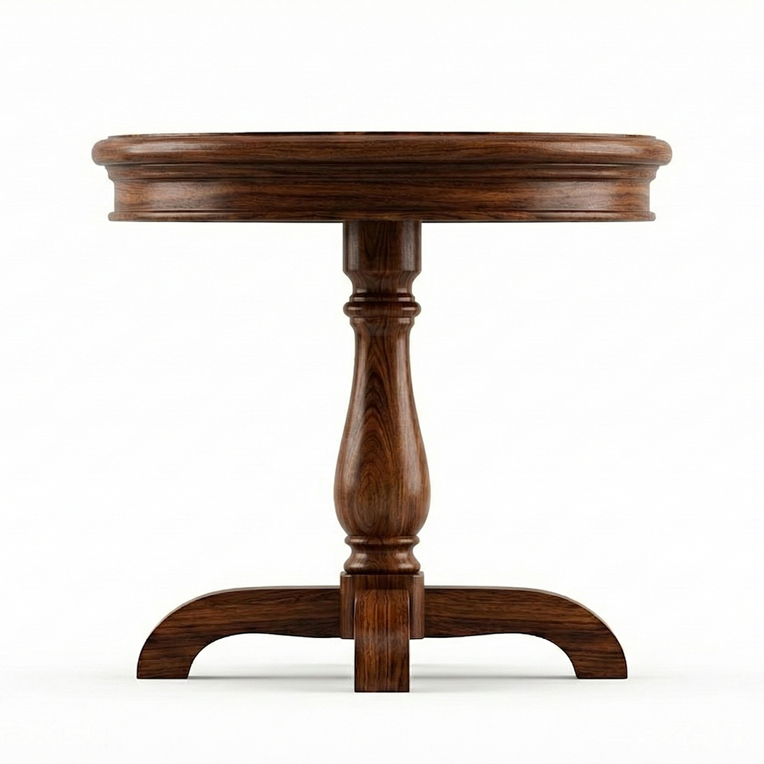 Traditional Turned Pedestal Side Table