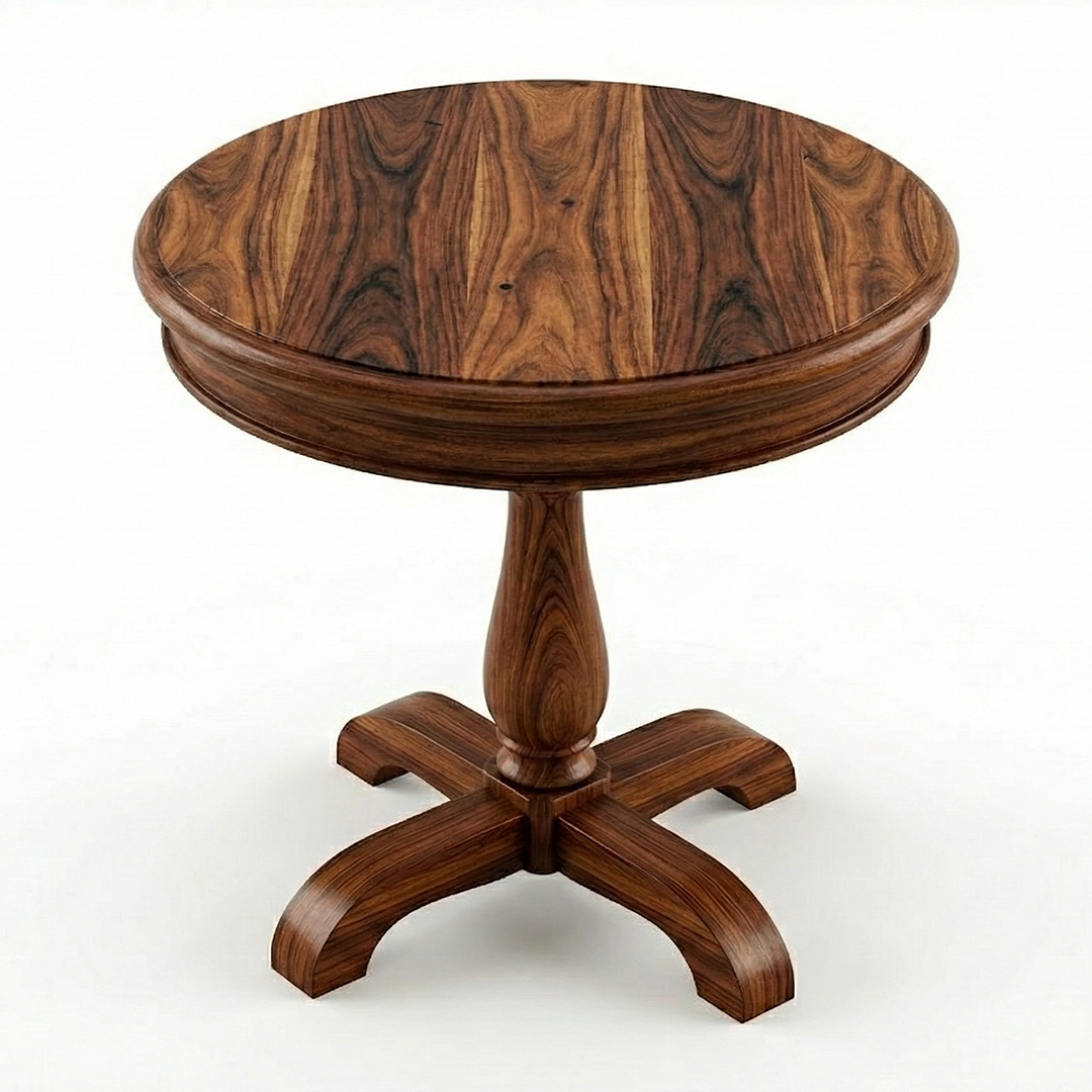 Traditional Turned Pedestal Side Table