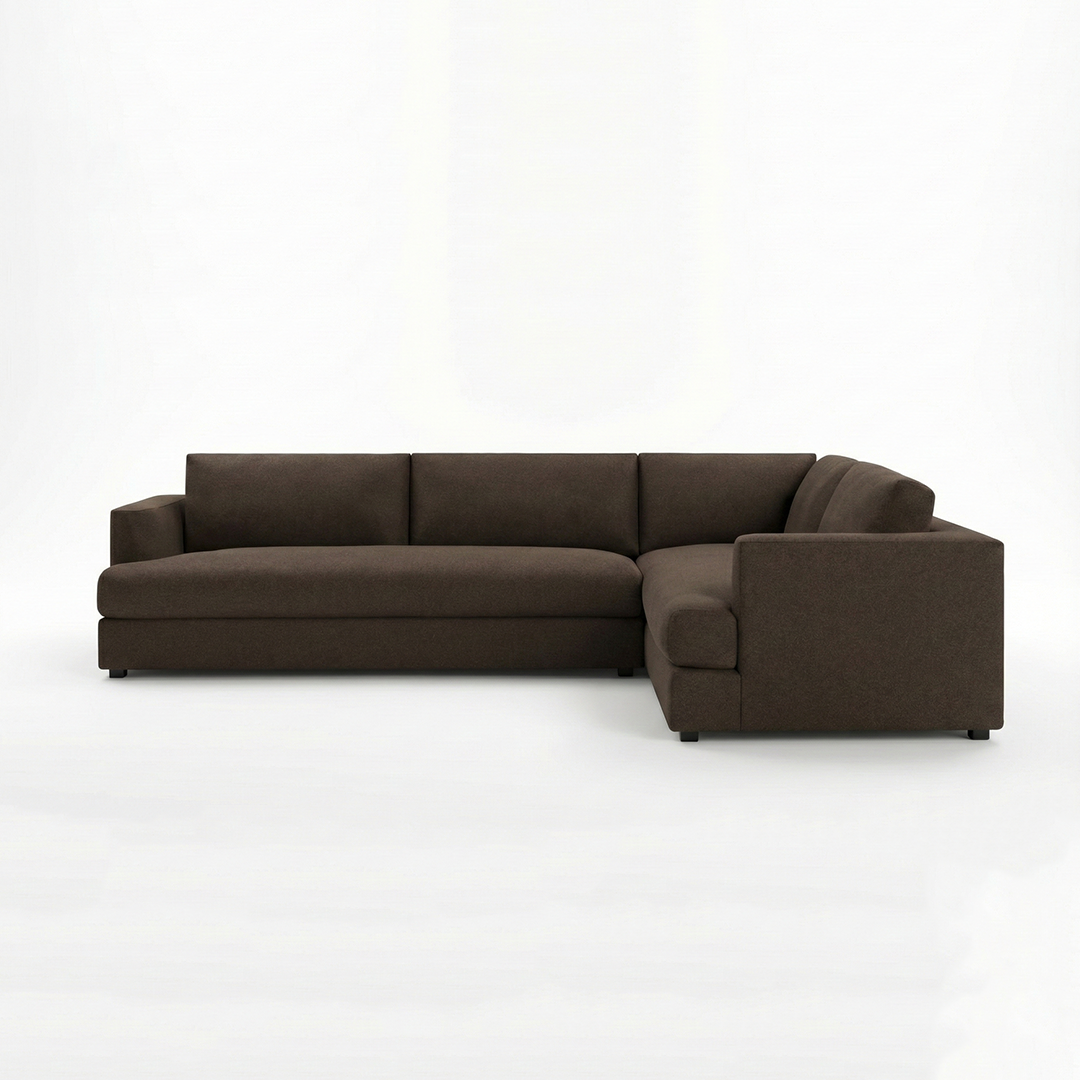 Contemporary Deep Brown Sectional Sofa