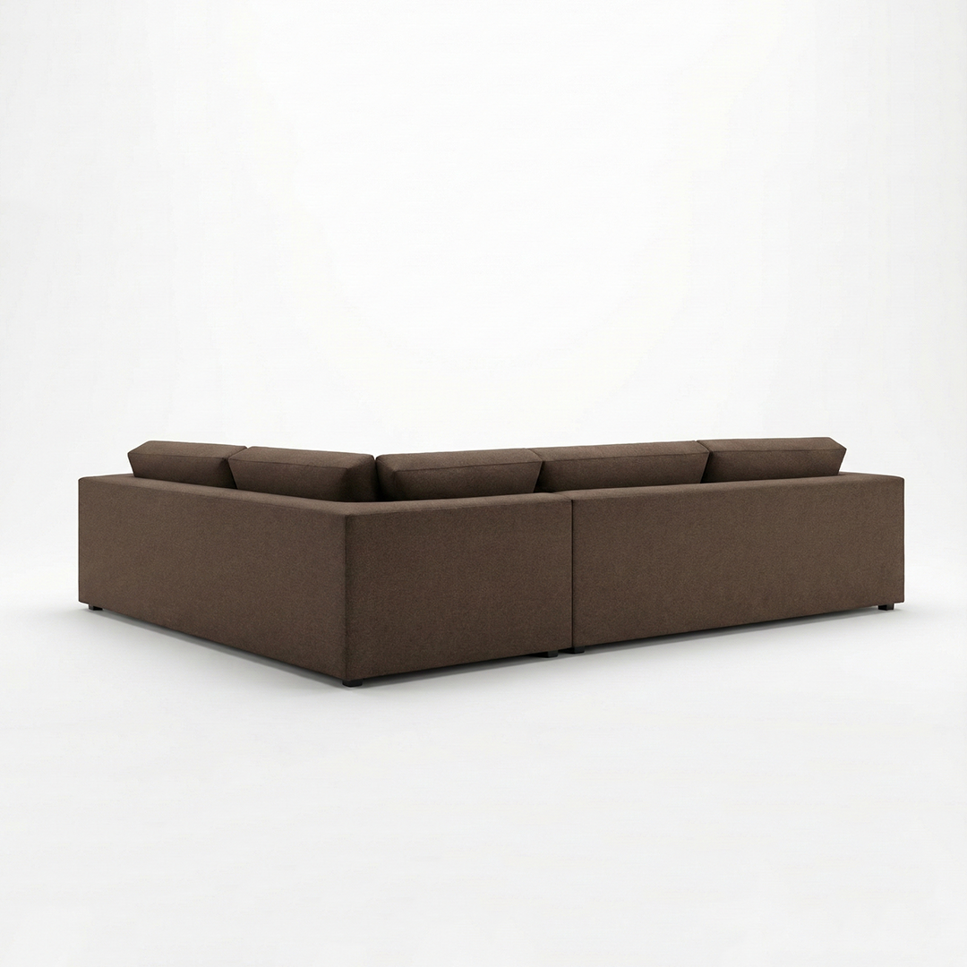 Contemporary Deep Brown Sectional Sofa