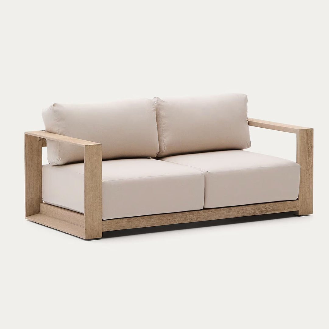 Modern Solid Sheesham Wood 2 Seater Loveseat Sofa