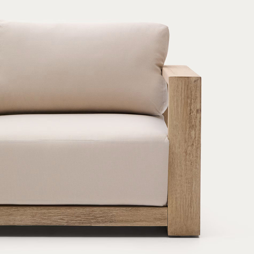 Modern Solid Sheesham Wood 2 Seater Loveseat Sofa