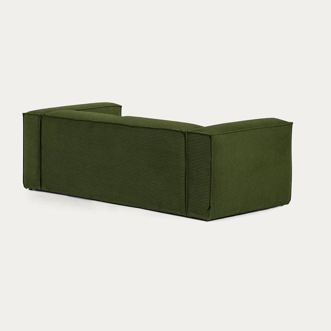 Contemporary Boxy Green Corduroy Sofa