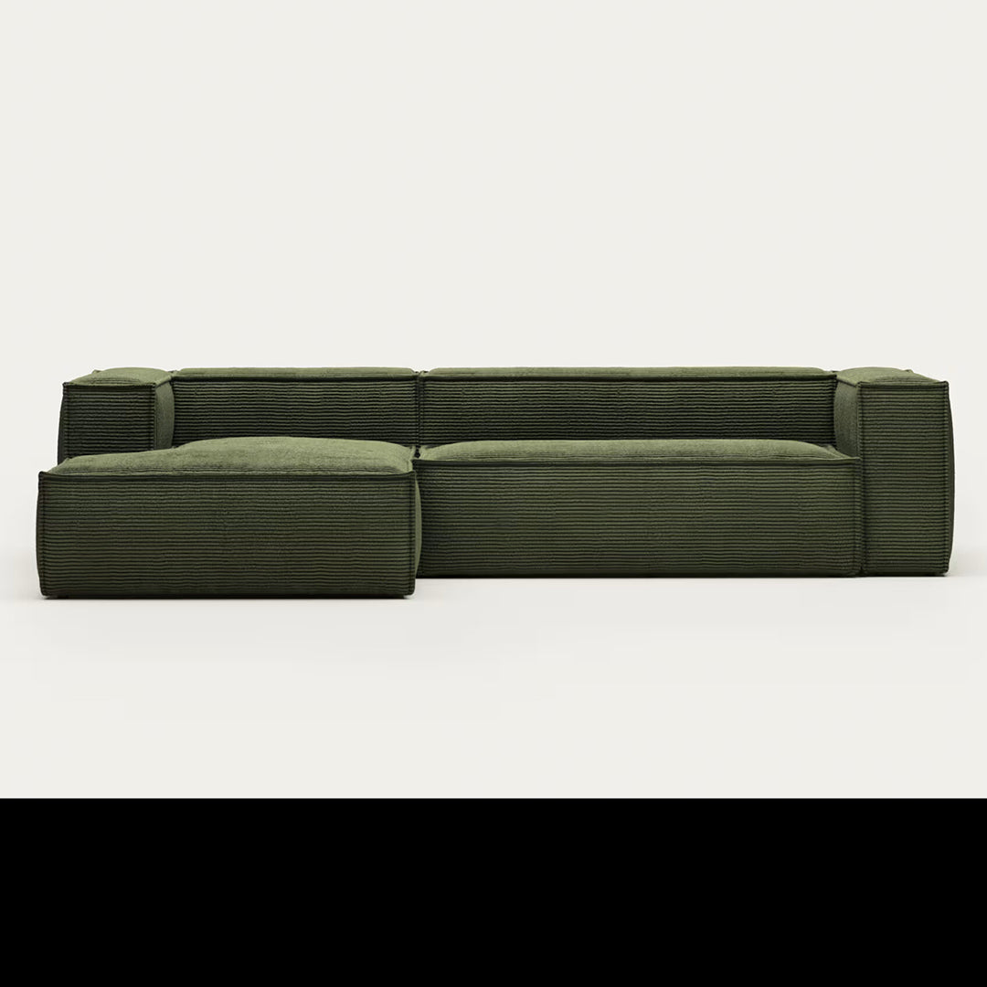Contemporary Modular Corduroy Sofa with Chaise