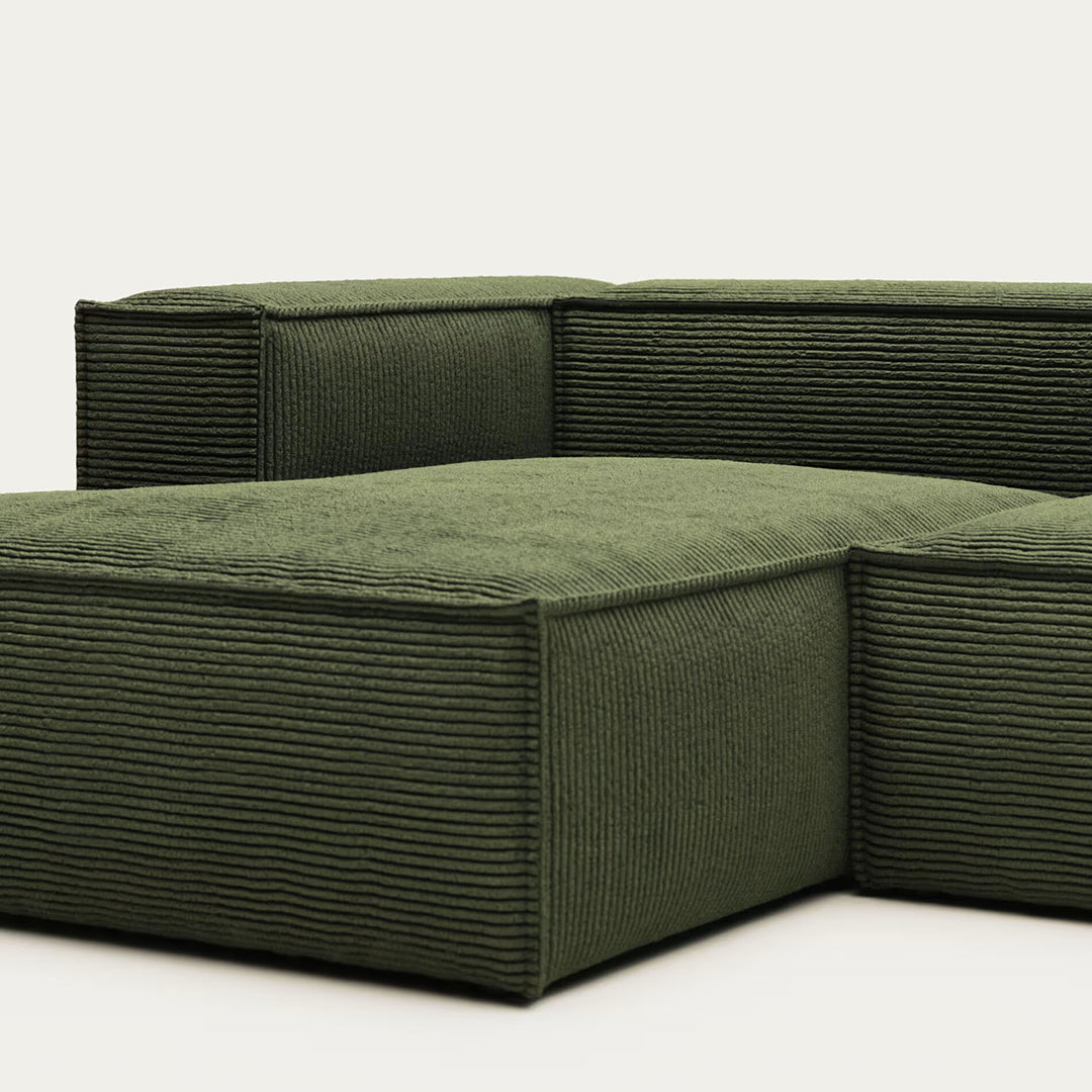 Contemporary Modular Corduroy Sofa with Chaise