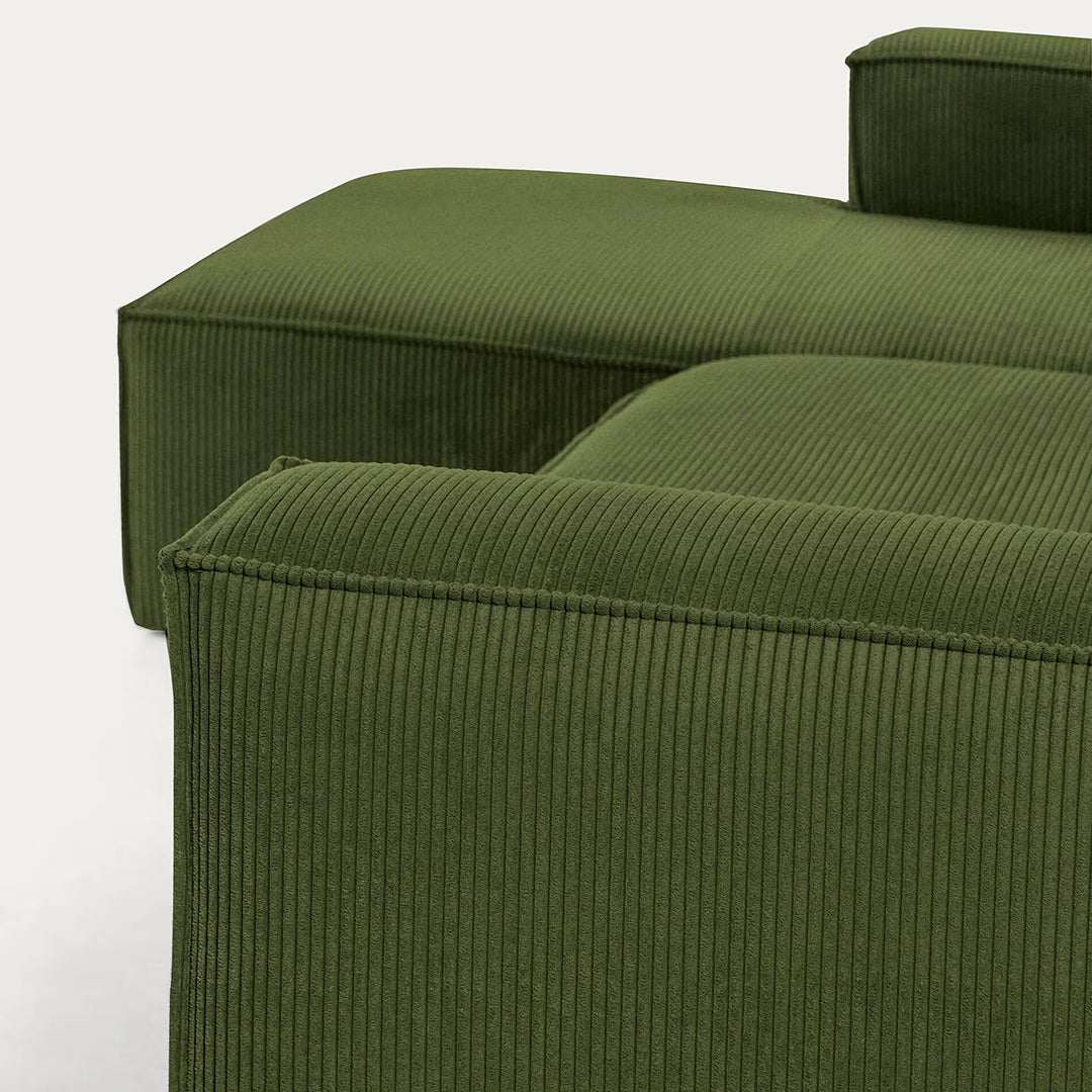 Contemporary Modular Corduroy Sofa with Chaise