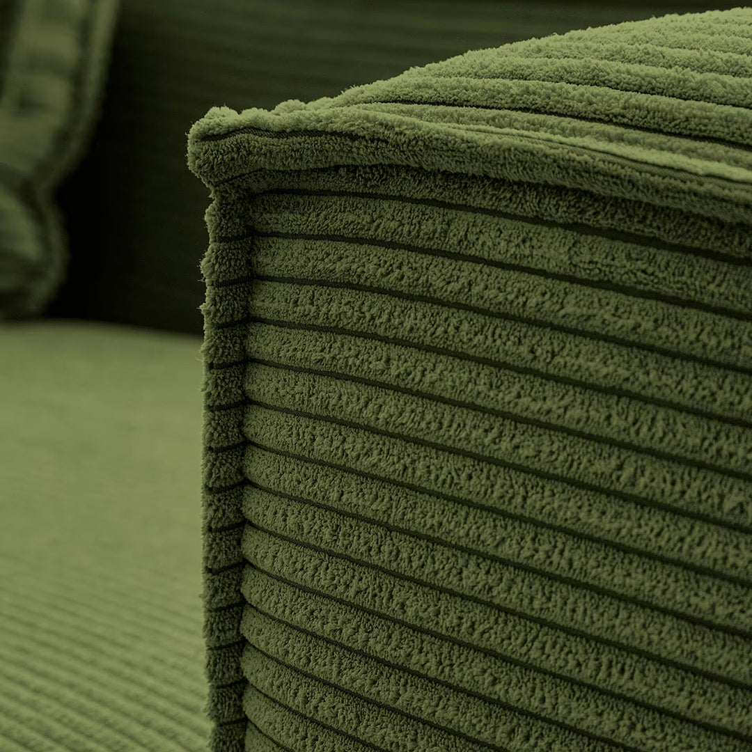 Contemporary Modular Corduroy Sofa with Chaise