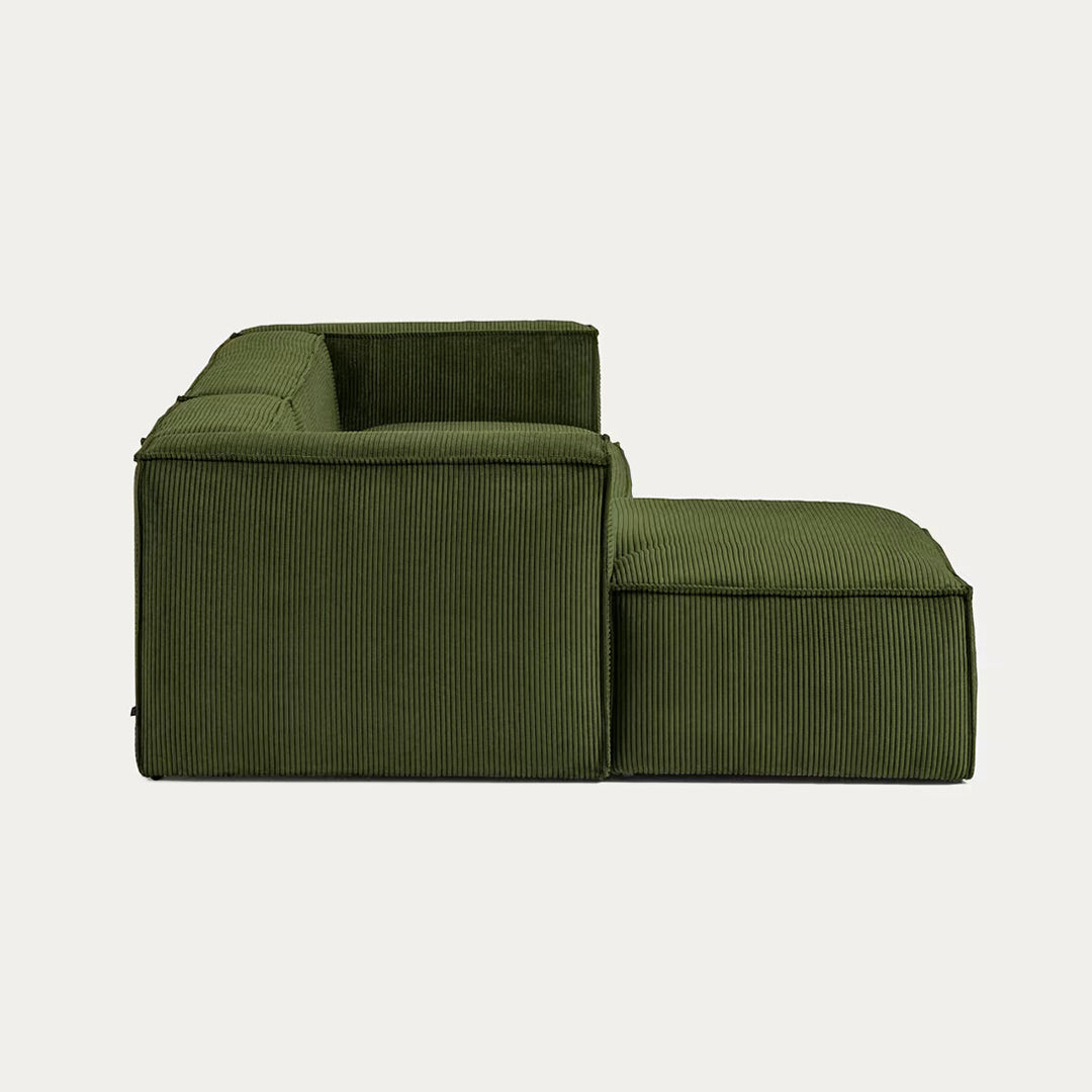 Contemporary Modular Corduroy Sofa with Chaise