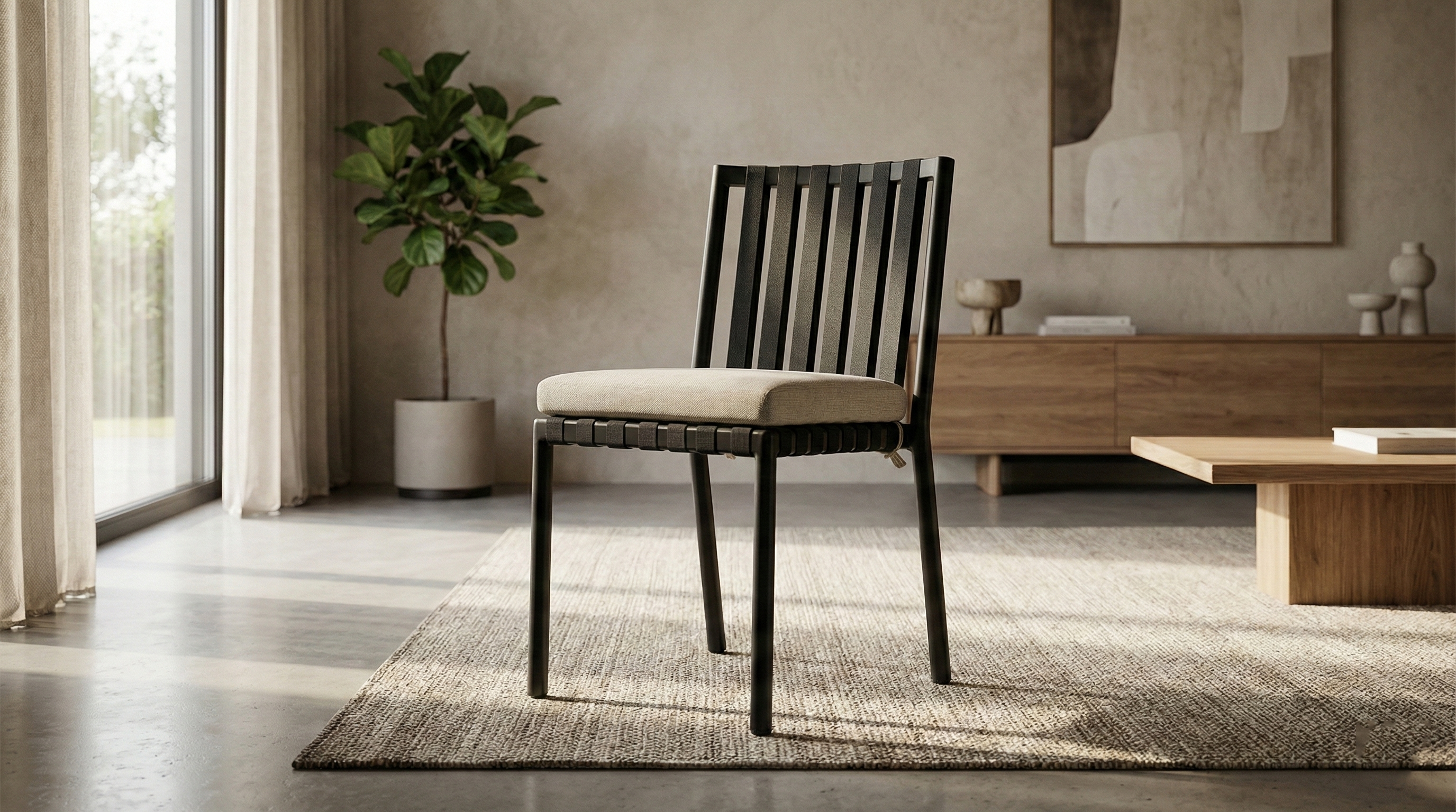 The Porto Outdoor Armchairs arranged on a balcony